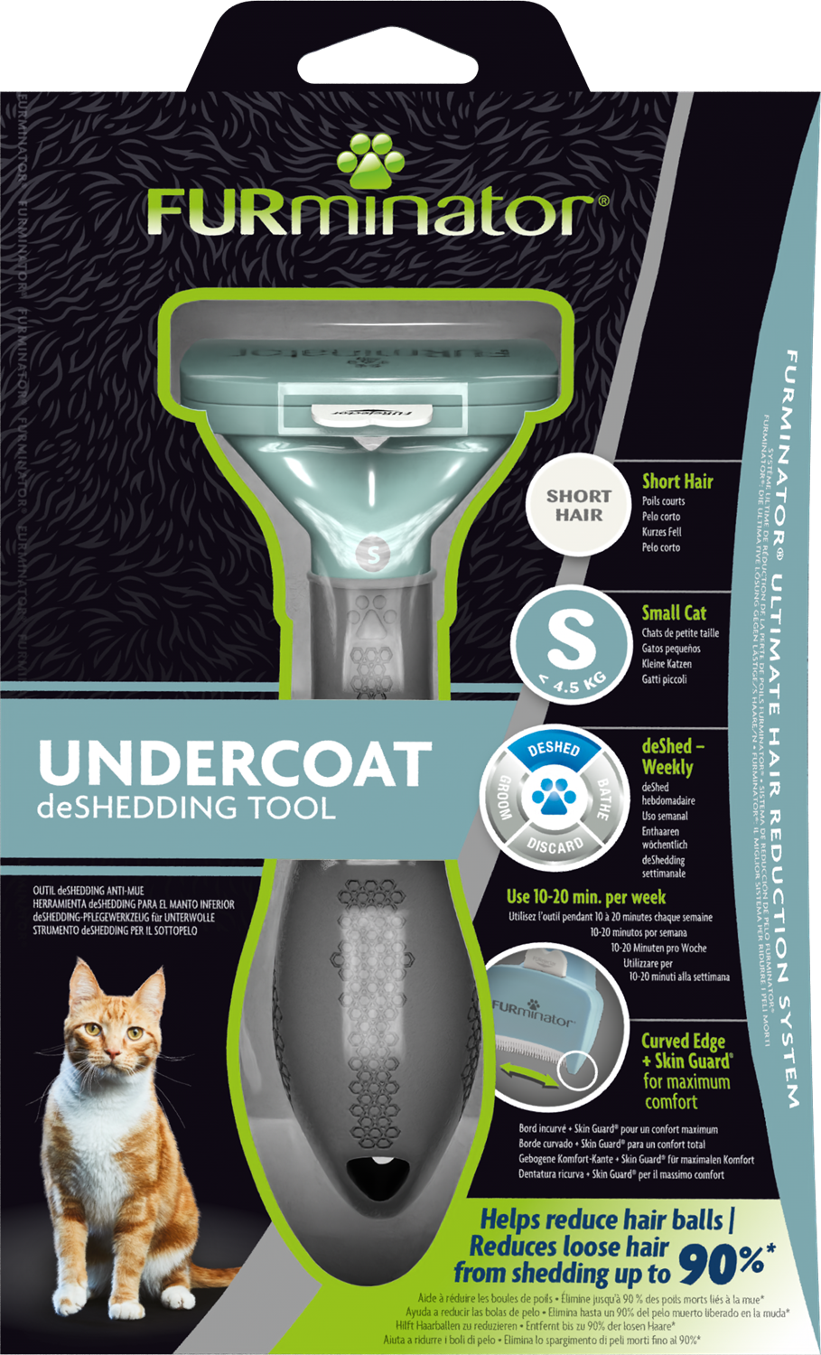FURminator Spazzola DeShedding per Gatti a Pelo Corto FURminator Spazzola DeShedding per Gatti a Pelo Corto